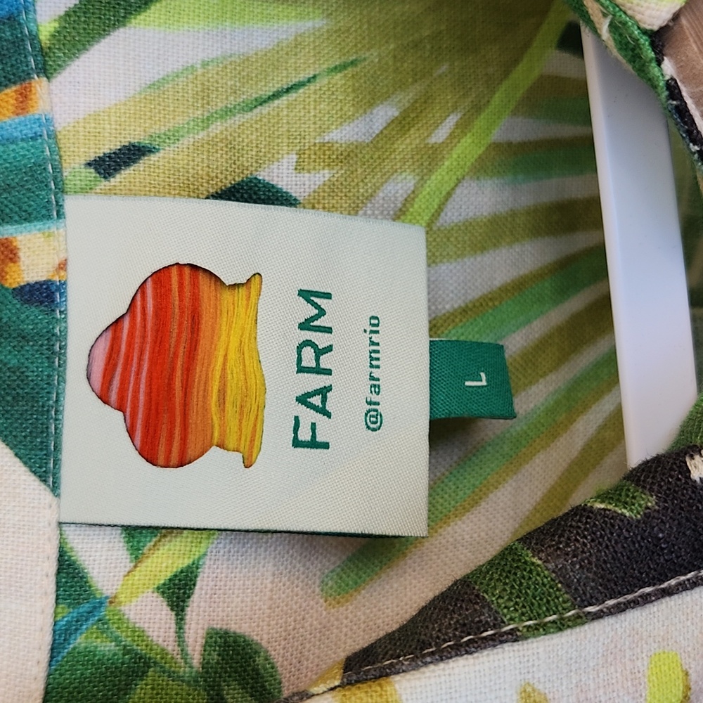 Farm Rio Tropical Print Button-Up Shirt Paradise Romper - Picture 5 of 14